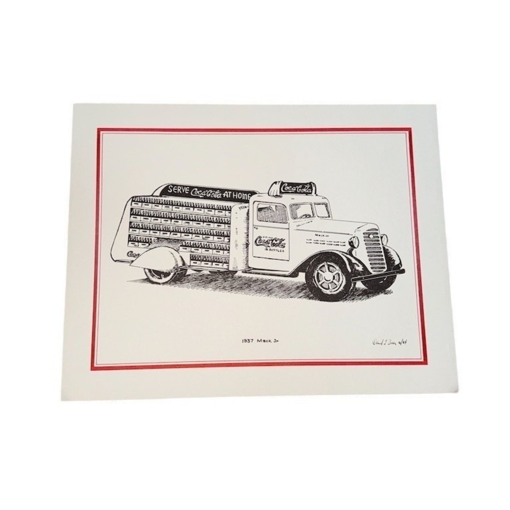 Coca-Cola 1937 Mack Jr Delivery Truck Art Print Serve Coca-Cola at Home